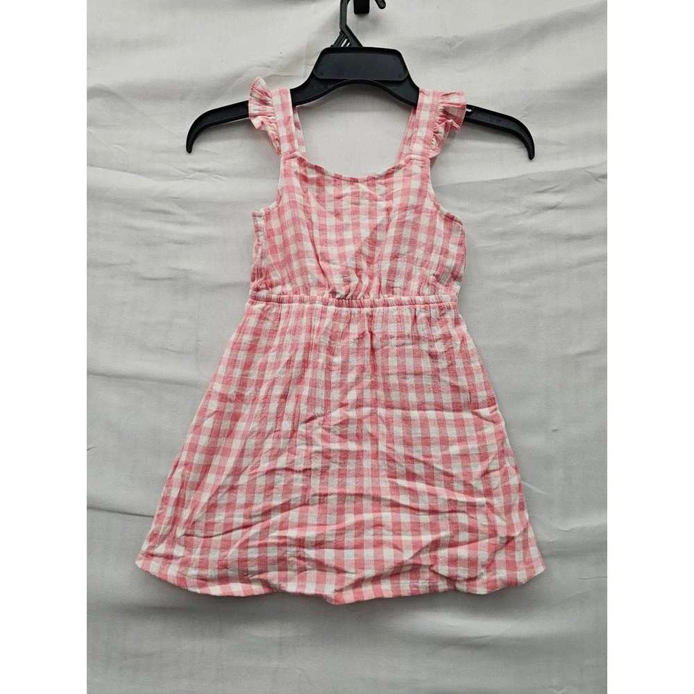 Gap Girls Gingham Sundress Pink Cotton Casual Size XS